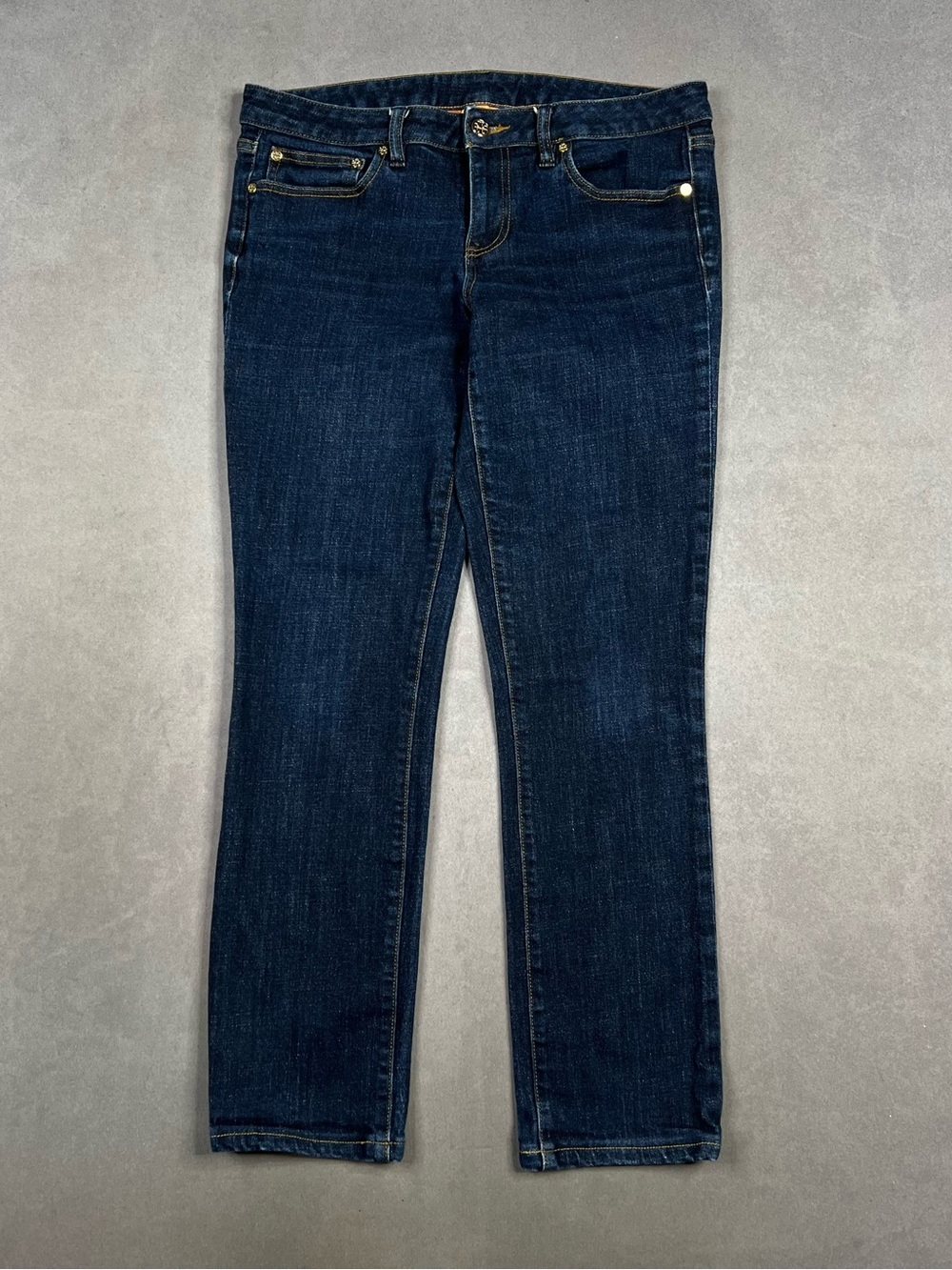 Tory Burch Dark Blue Straight Leg Jeans